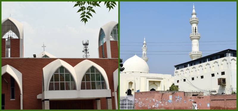 پشاور میں واقع چرچ اور مسجد ایک دوسرے کے ساتھ ساتھ