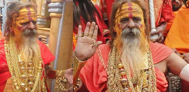 سونے کے زیور پہننے والے بھارتی گولڈن بابا سدھیرمکر کے چرچے