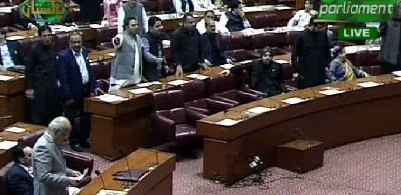 پارلیمنٹ کا مشترکہ سیشن، مشاہد اللہ اور فواد چوہدری کے درمیان تلخ کلامی