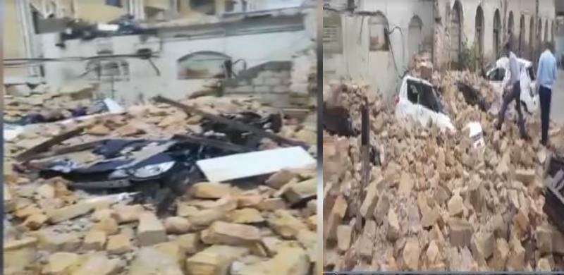 کراچی میں پارکنگ کی دیوار گر گئی: کروڑوں روپے مالیت کی گاڑیاں تباہ