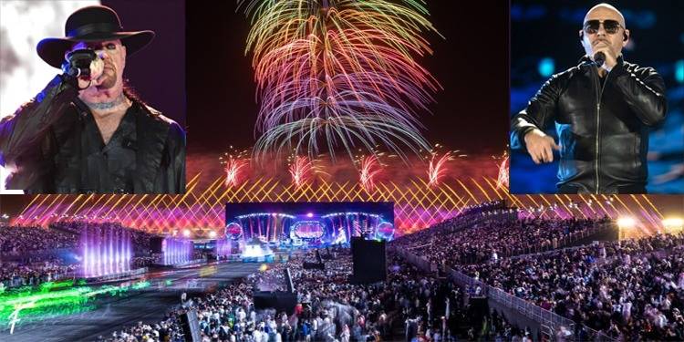 سعودی عرب: ریپ سٹار پِٹ بُل کے کانسرٹ سے الریاض سیزن 2021 کا دھواں دھار آغاز