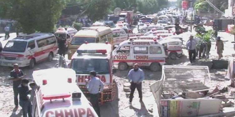 کراچی کے علاقے شیرہ شاہ میں دھماکہ، نجی بینک تباہ، 10 افراد ہلاک، متعدد زخمی
