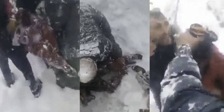 فیکٹ چیک: برف میں دبی زندہ بچی کے واقعہ کی ویڈیو مری کی نہیں