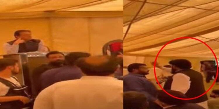 پی ٹی آئی لیبر ونگ کی تقریب میں عمران خان سے سخت سوال پوچھنے والے کارکن پر تشدد