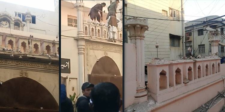 کراچی میں واقع ایک اور احمدی عبادت گاہ کے مینار توڑ دیے گئے