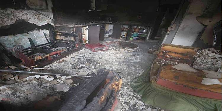 یہودیوں نے فلسطینی کے گھر کو آگ لگا دی